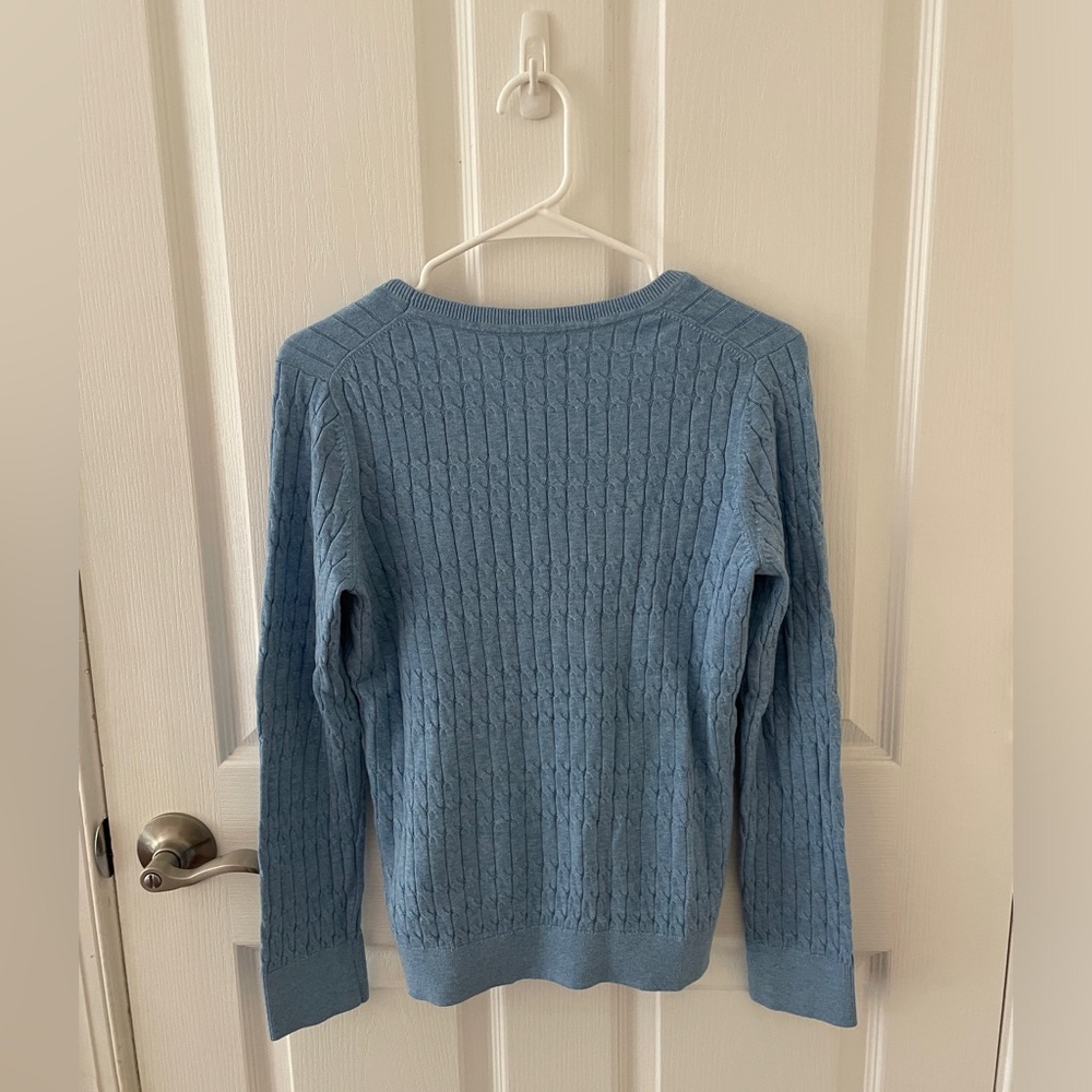 Tommy Hilfiger Women’s Blue Cable Knit Sweater - Picture 3 of 5